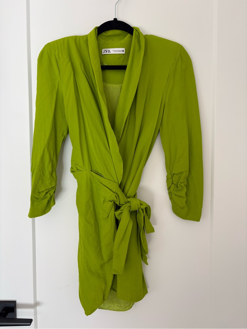 ZARA Bright Lime Green Wrap Robe